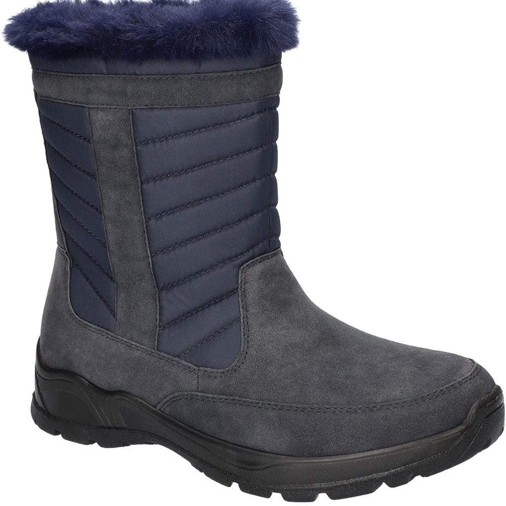 Easy Street Women's Frazer Slip Resistant and Waterproof Side Zip Boots, Navy